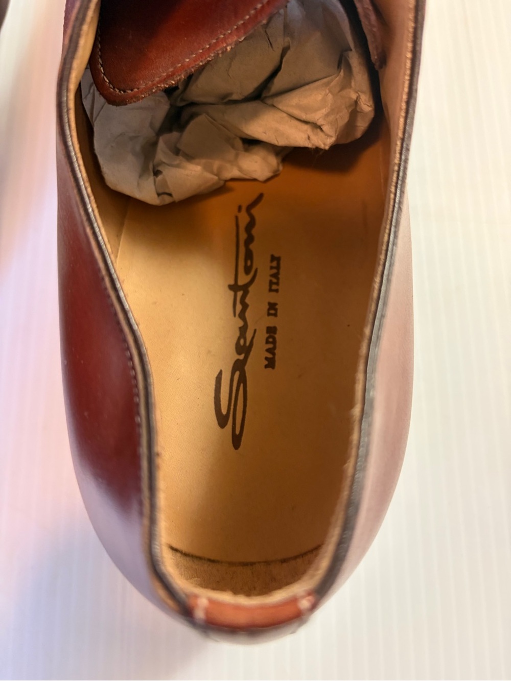 Santoni Chestnut Brown Leather Oxford Shoes - Picture 5 of 6
